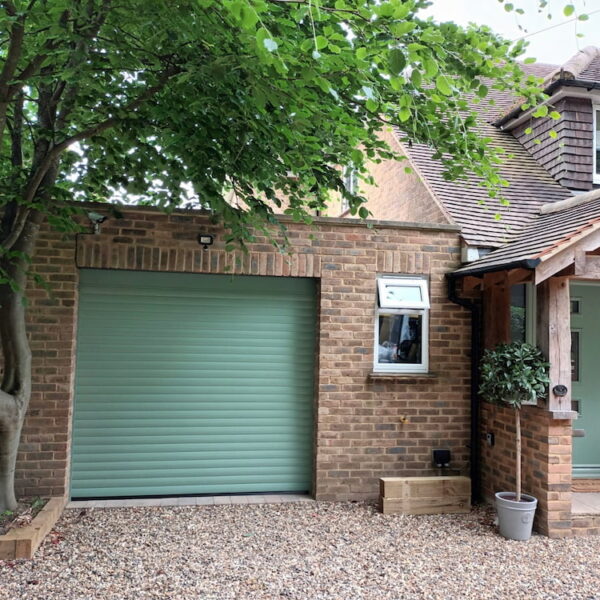 Green Roller Garage Door by CDC