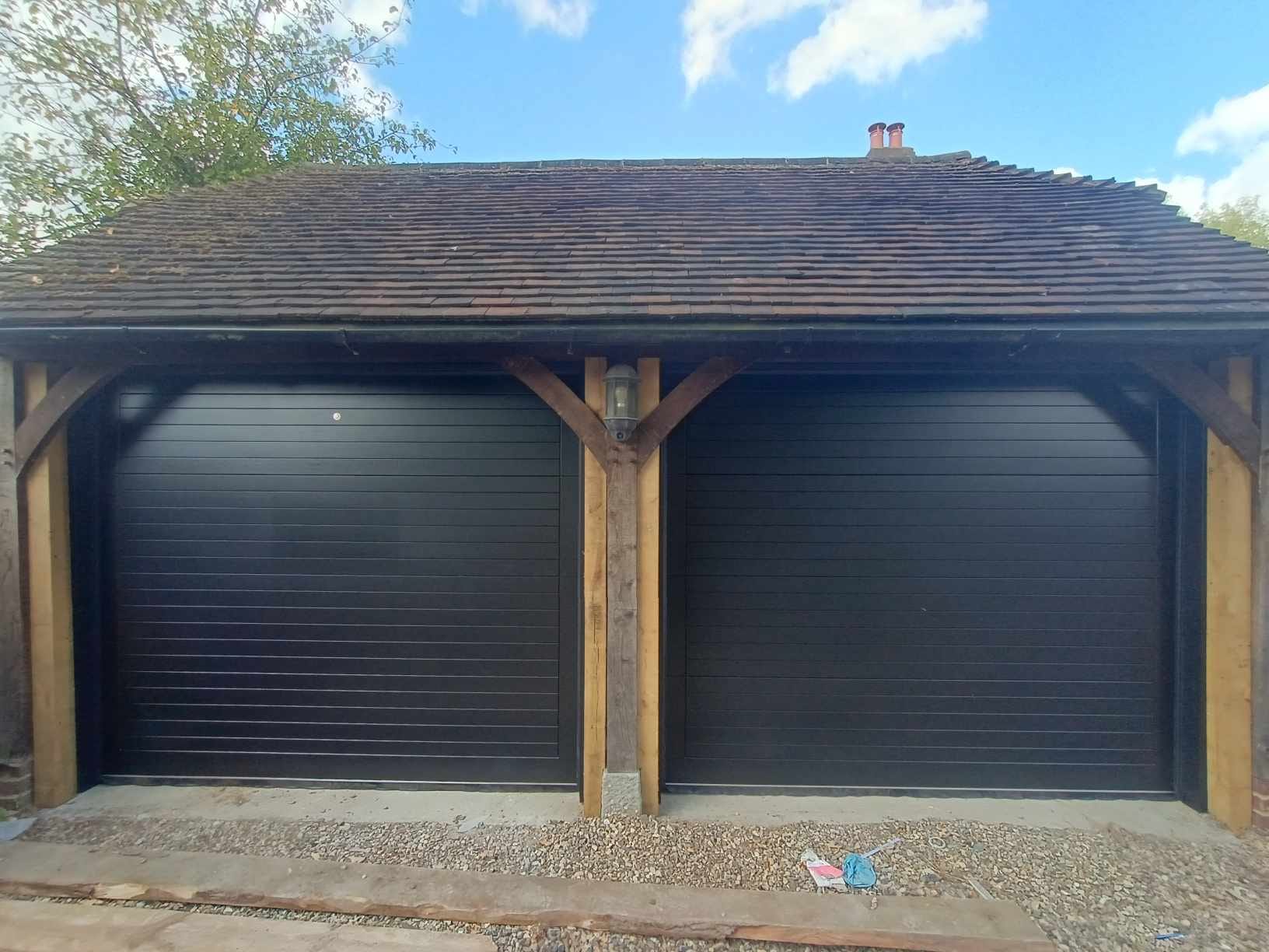 Cedar Door Barlow Sectional Garage door Black RAL 9005