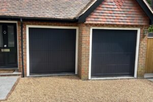 Cedar Door Warwick Sectional doors Fully Finished in F&B 'Off Black No57