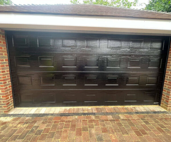 Wide Black Garage Door