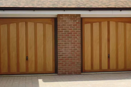 Two Timber Up and Over Garage Doors